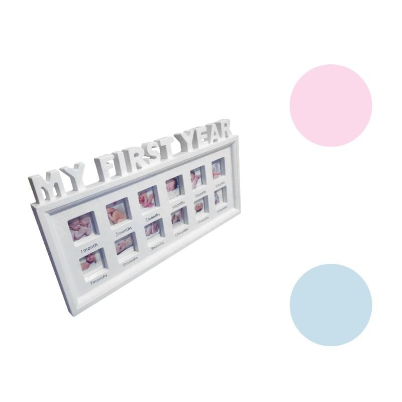 Creative DIY 0-12 Month Baby MY FIRST YEAR Pictures Souvenirs Commemorate Kids Growing Memory Gift Display Plastic Photo Frame