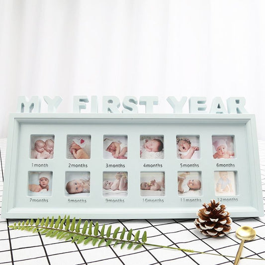 Creative DIY 0-12 Month Baby MY FIRST YEAR Pictures Souvenirs Commemorate Kids Growing Memory Gift Display Plastic Photo Frame