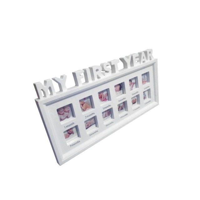 Creative DIY 0-12 Month Baby MY FIRST YEAR Pictures Souvenirs Commemorate Kids Growing Memory Gift Display Plastic Photo Frame