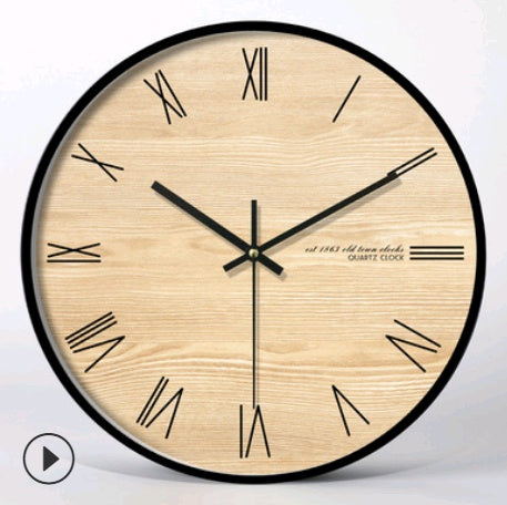 Metal frame modern minimalist Nordic wall clock living room bedroom home clock creative personality mute quartz clock