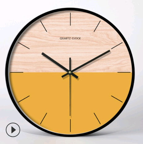 Metal frame modern minimalist Nordic wall clock living room bedroom home clock creative personality mute quartz clock