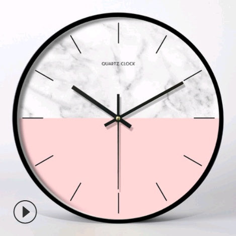 Metal frame modern minimalist Nordic wall clock living room bedroom home clock creative personality mute quartz clock