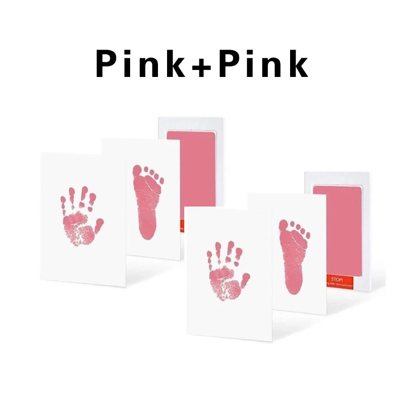 2pcs/set Newborn Baby DIY Hand Footprint Kit Ink Pads Photo Frame Handprint Toddlers Souvenir Accessories Safe Baby Shower Gift