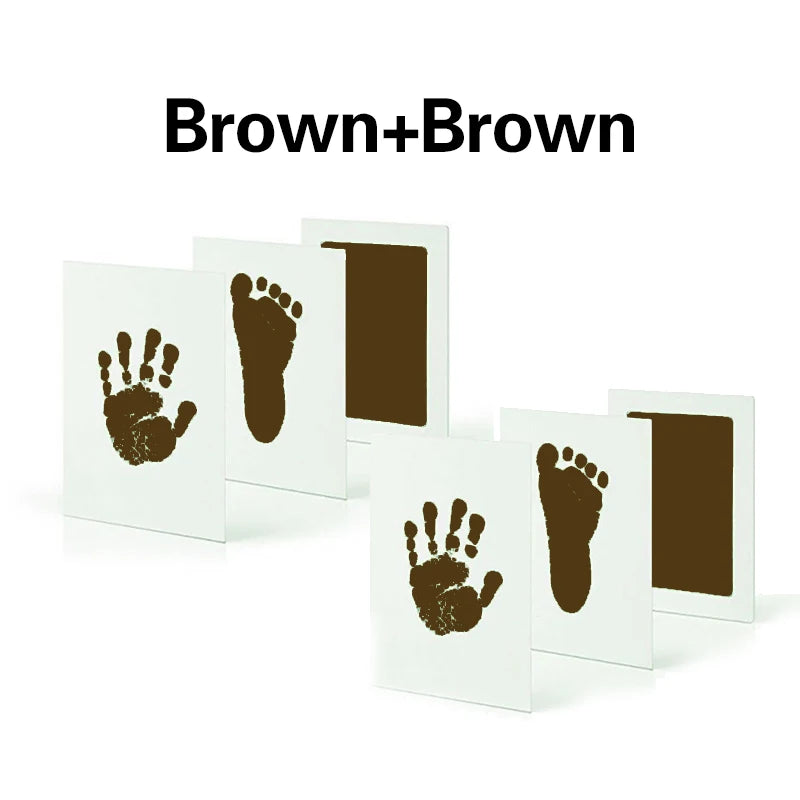 2pcs/set Newborn Baby DIY Hand Footprint Kit Ink Pads Photo Frame Handprint Toddlers Souvenir Accessories Safe Baby Shower Gift