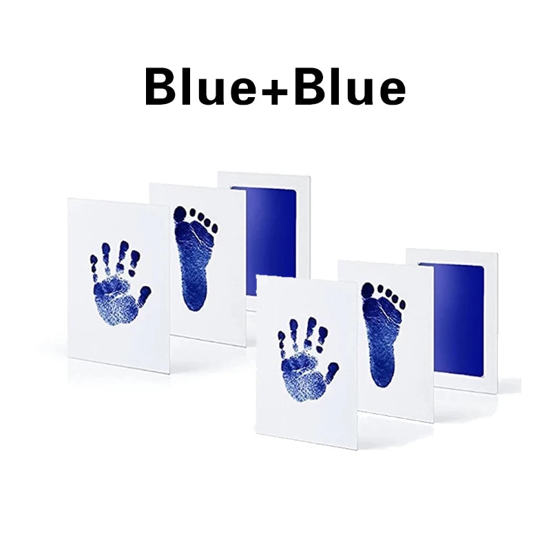 2pcs/set Newborn Baby DIY Hand Footprint Kit Ink Pads Photo Frame Handprint Toddlers Souvenir Accessories Safe Baby Shower Gift