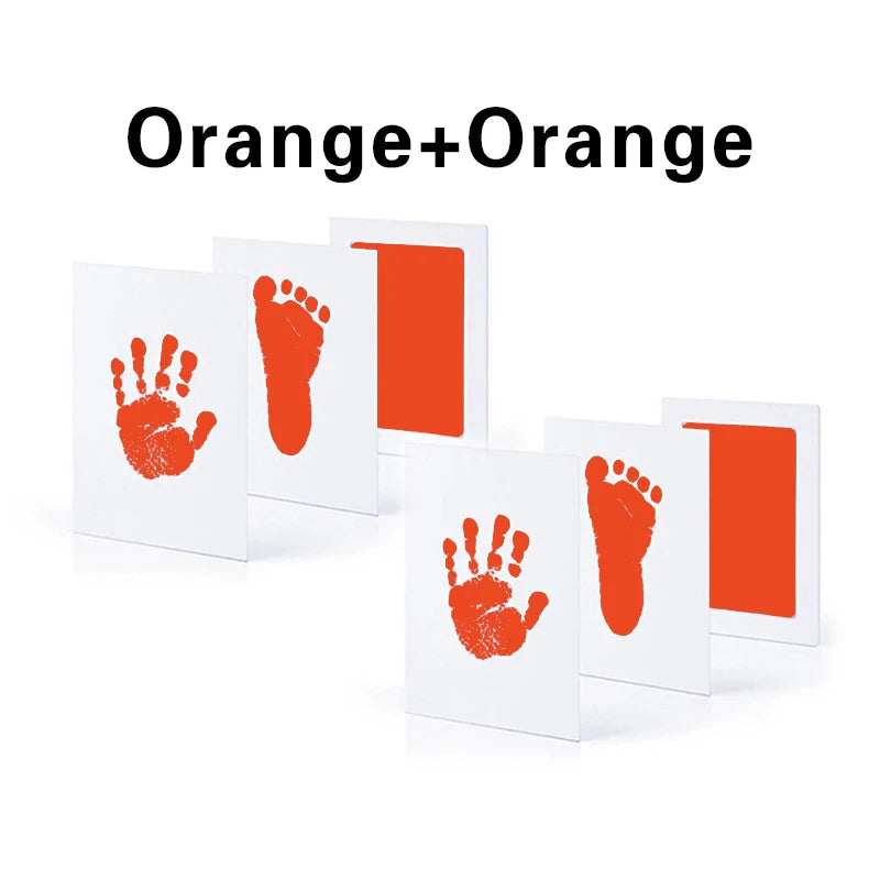 2pcs/set Newborn Baby DIY Hand Footprint Kit Ink Pads Photo Frame Handprint Toddlers Souvenir Accessories Safe Baby Shower Gift