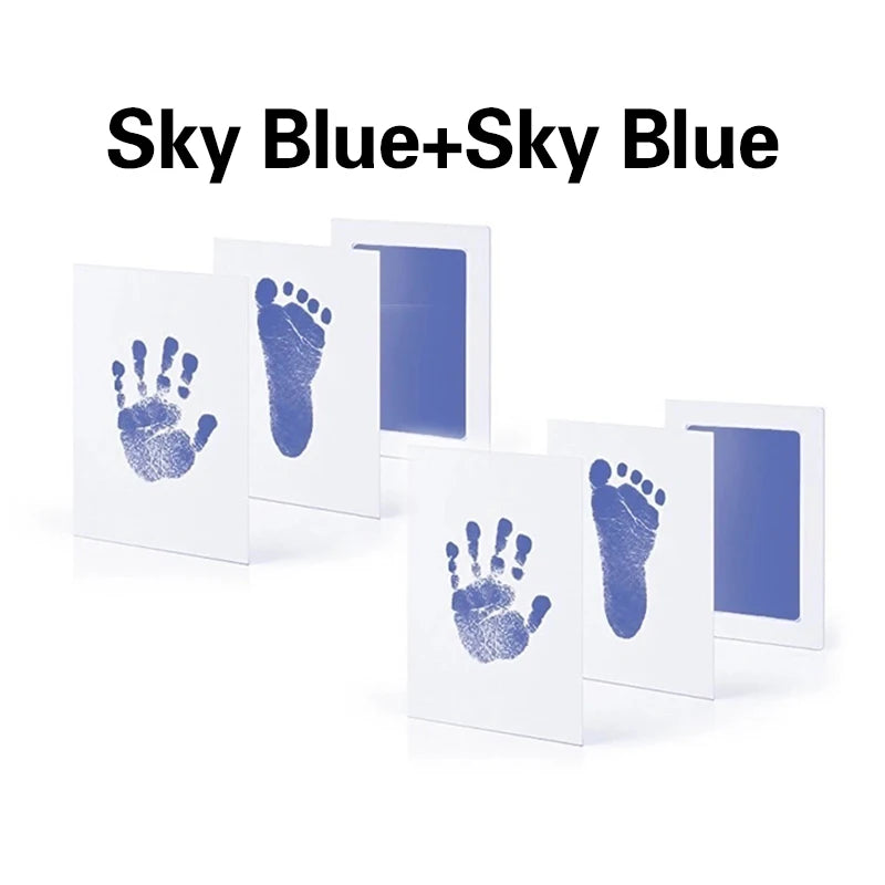 2pcs/set Newborn Baby DIY Hand Footprint Kit Ink Pads Photo Frame Handprint Toddlers Souvenir Accessories Safe Baby Shower Gift