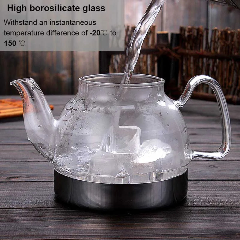 Glass Teapot Gas Stove Induction Cooker Water Kettle Chinese Teapot With Filter Heat resistant Flower Tea
