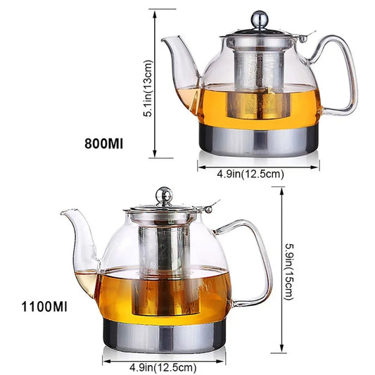 Glass Teapot Gas Stove Induction Cooker Water Kettle Chinese Teapot With Filter Heat resistant Flower Tea