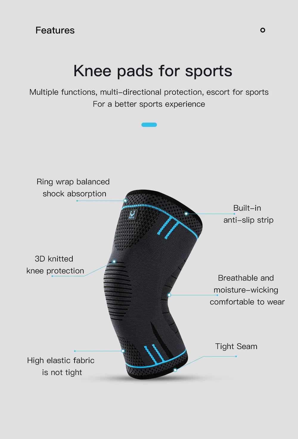Breathable Knee Pads Brace Springs Gym Sports Protector