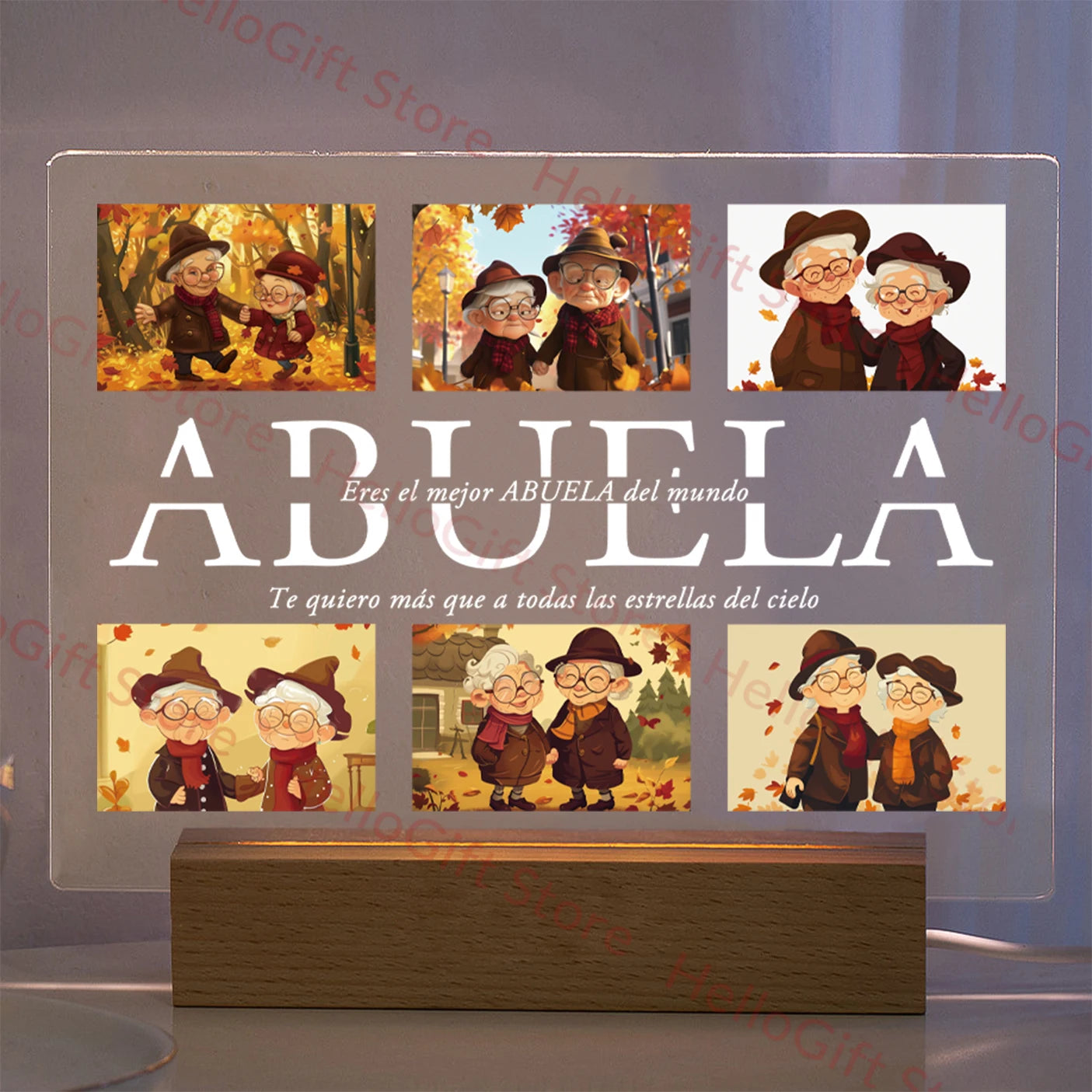 Personalized Custom Photo Text 3D Acrylic Lamp Customized Bedroom Night Light for MOM DAD LOVE Family Birthday