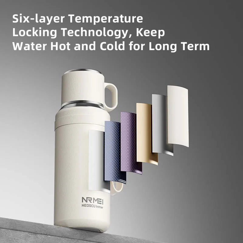 316L Stainless Steel Thermos Bottle – Magnetic Control Outdoor Flask, Insulated Travel Water Bottle