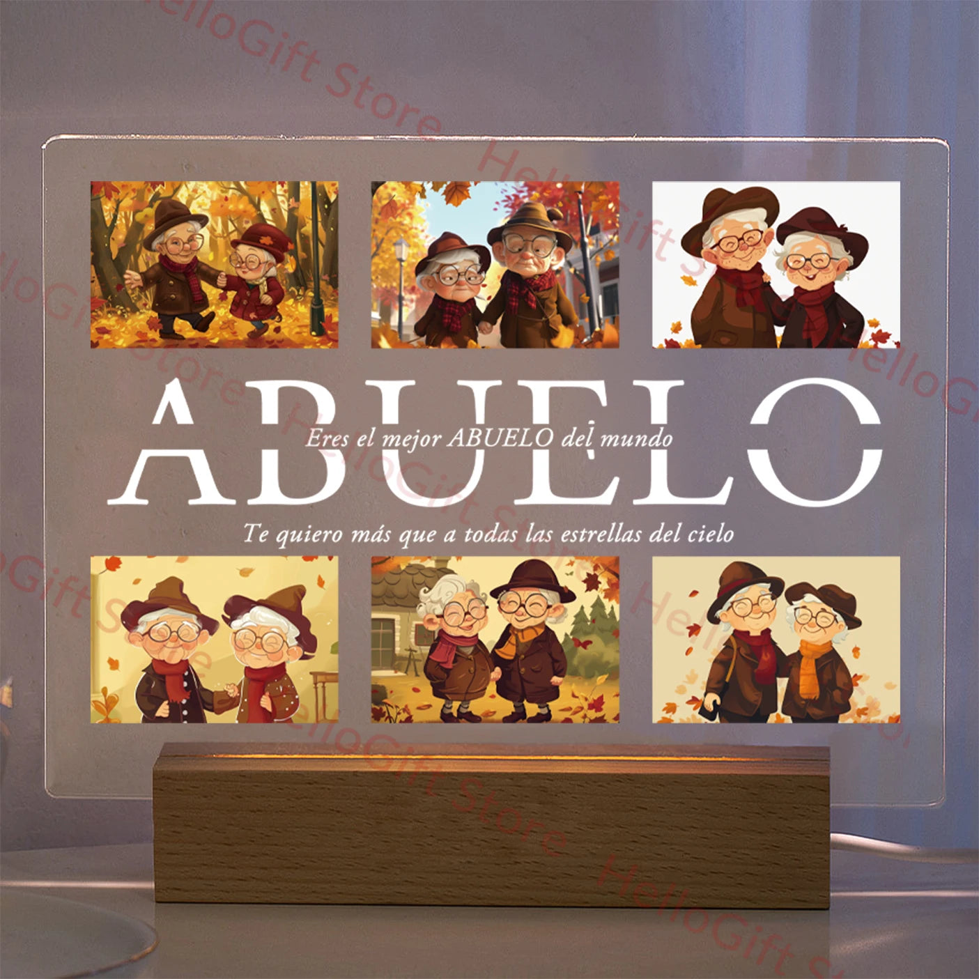 Personalized Custom Photo Text 3D Acrylic Lamp Customized Bedroom Night Light for MOM DAD LOVE Family Birthday