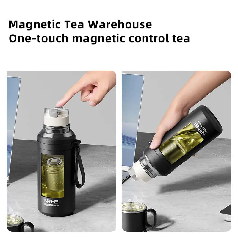 316L Stainless Steel Thermos Bottle – Magnetic Control Outdoor Flask, Insulated Travel Water Bottle