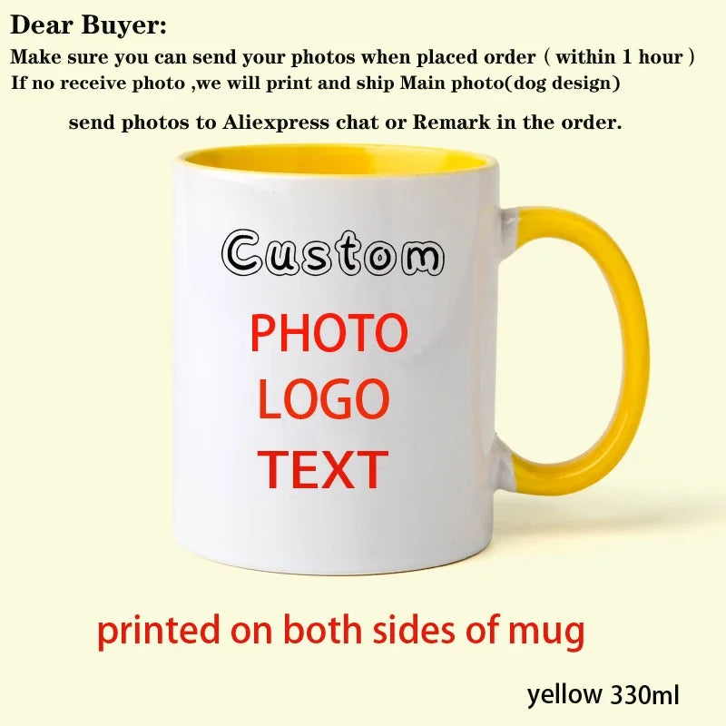 Custom Photo & Name Coffee Mug – Personalized Text, Pet, Family, or Couple Gift Tea Cup