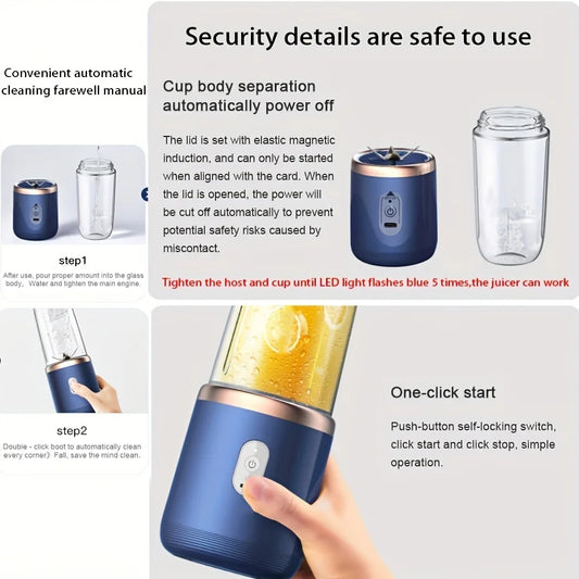 6 Blades Portable Fruit Juice Blender