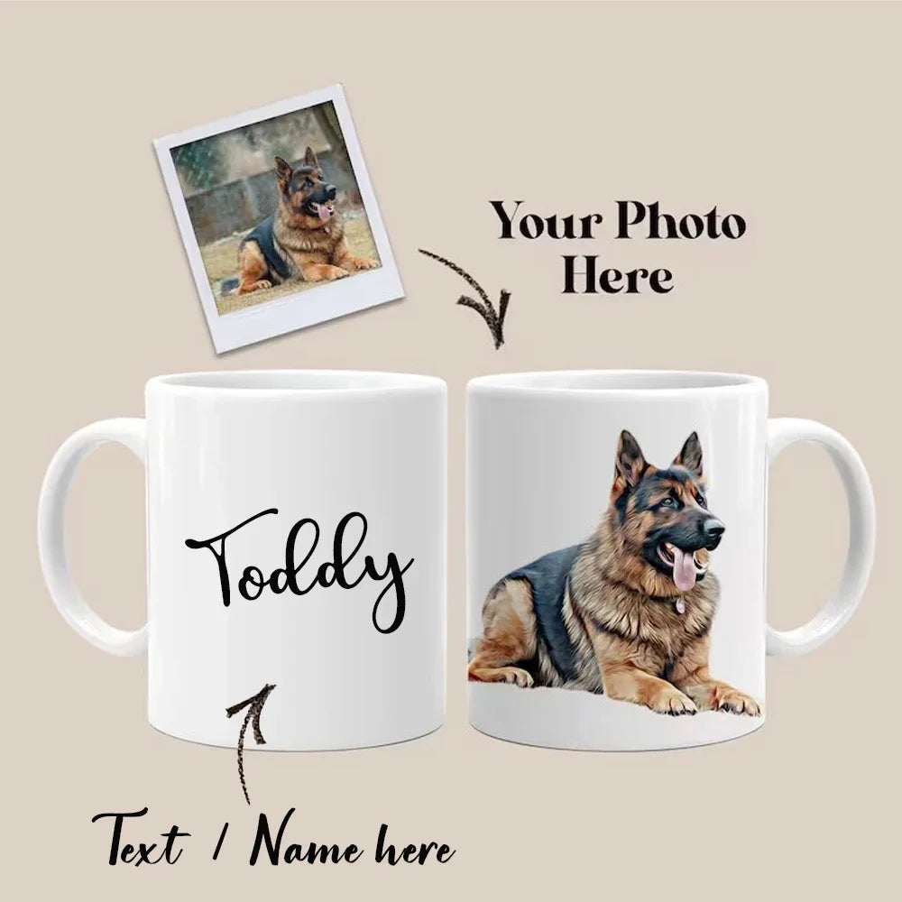 Custom Photo & Name Coffee Mug – Personalized Text, Pet, Family, or Couple Gift Tea Cup