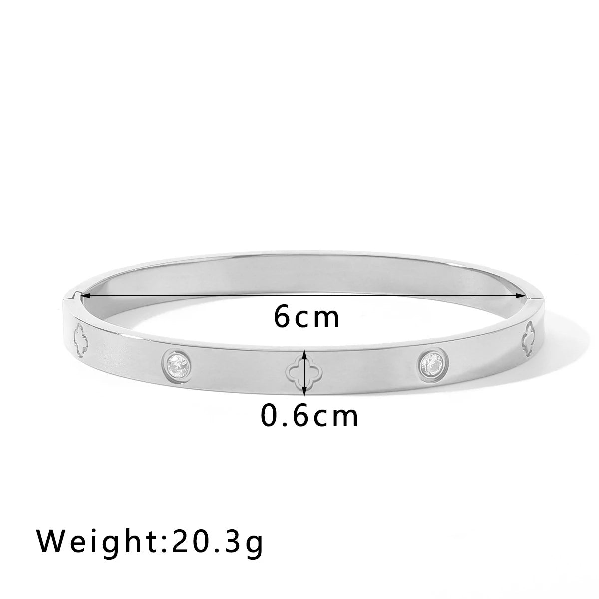 Love Four-leaf Clover Imprinted Zircon Bracelet Set Women's High Quality 18K-gold-plated Not Fading Bracelet Waterproof Jewelry