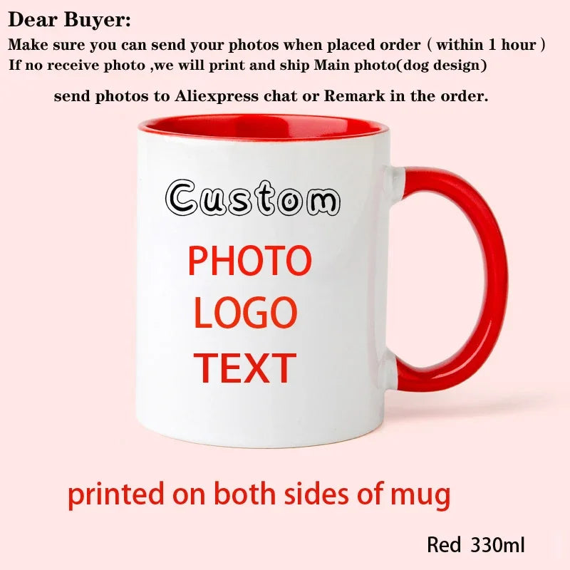 Custom Photo & Name Coffee Mug – Personalized Text, Pet, Family, or Couple Gift Tea Cup