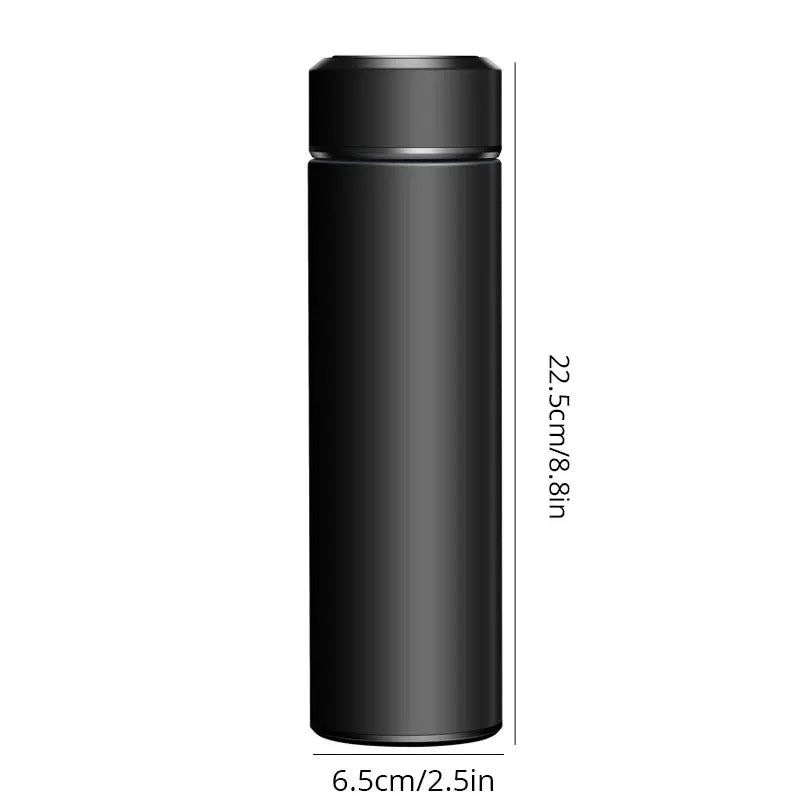 1pc 500ml Black Stainless Steel Creative Smart Thermos BottleTemperature Display Thermal Mug Male Female Portable Business Gift