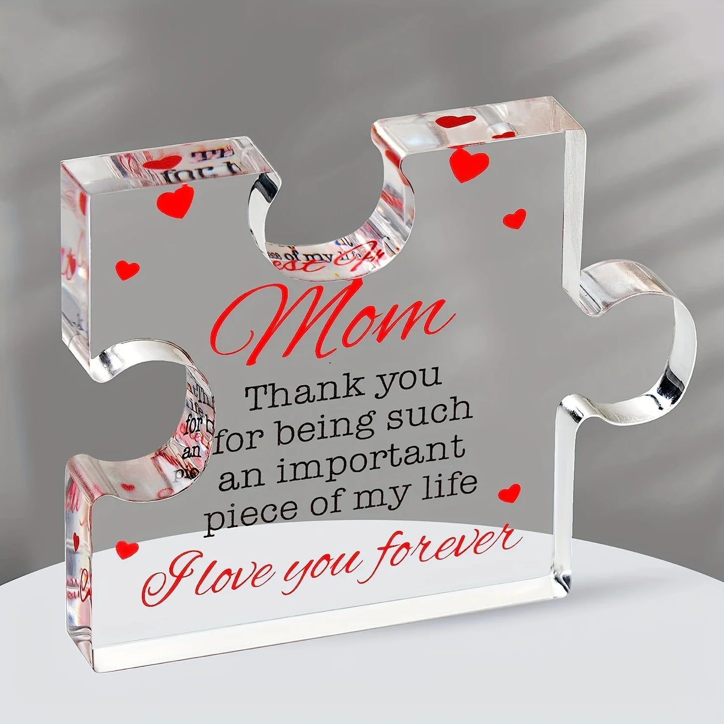 Birthday Gifts for Mom - Engraved Acrylic Block Puzzle Mom Present, Christmas Present, Commemorative Decorative Gif