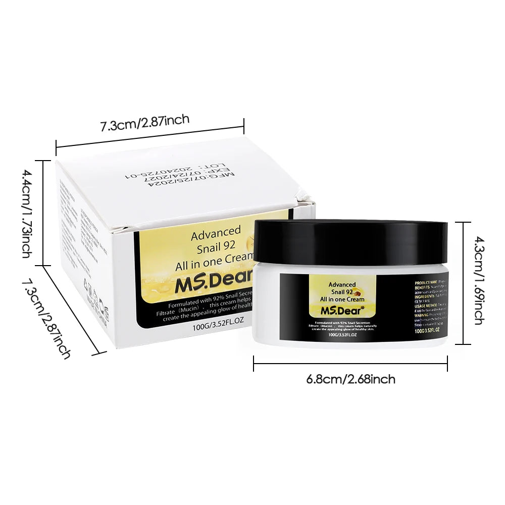 Hyaluronic Snail Cream Face Moisturizer