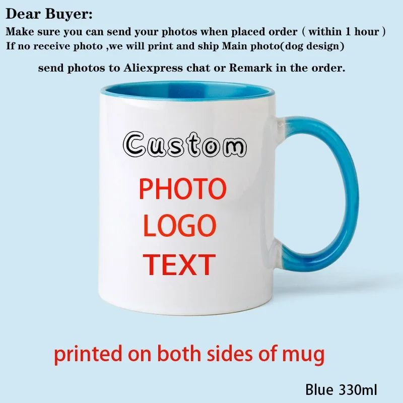 Custom Photo & Name Coffee Mug – Personalized Text, Pet, Family, or Couple Gift Tea Cup