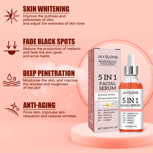 5-in-1 Vitamin Facial Serum – Firming & BrighteningC Hyaluronic Acid Face Serum