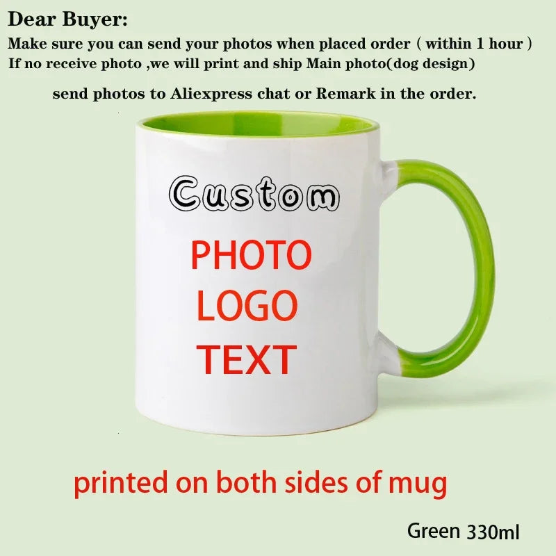 Custom Photo & Name Coffee Mug – Personalized Text, Pet, Family, or Couple Gift Tea Cup