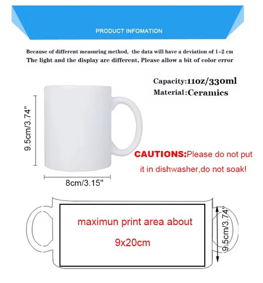 Custom Magic Color-Changing Ceramic Mug – Personalized Photo/Text Heat Reveal Cup | Gift for Dad, Family, Valentine’s Day