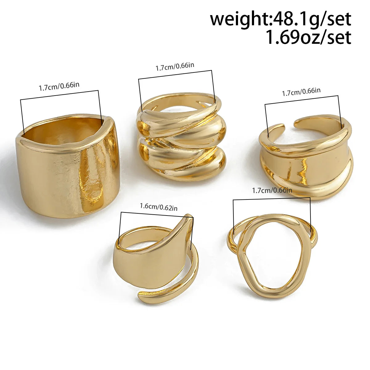 6 Style Geometric Metal Rings For Women Gold Silver Color Knuckle Joint Ring Set Jewelry
