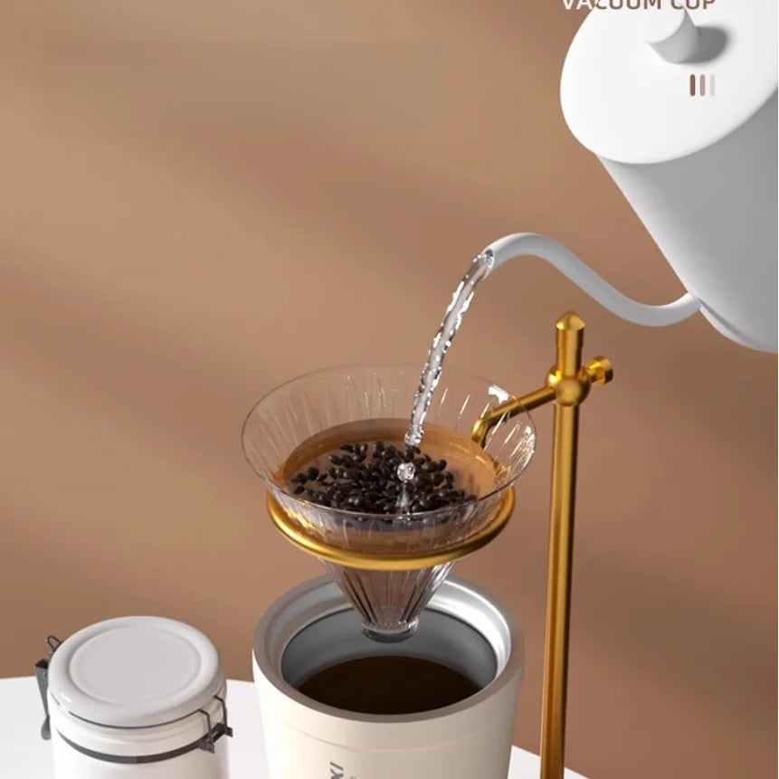 GIANXI Stainless Steel Coffee Thermos Cup Retro Woven Lanyard Portable Heavy Caliber Easy To Clean Coffee Cold Cup Coffee Cup