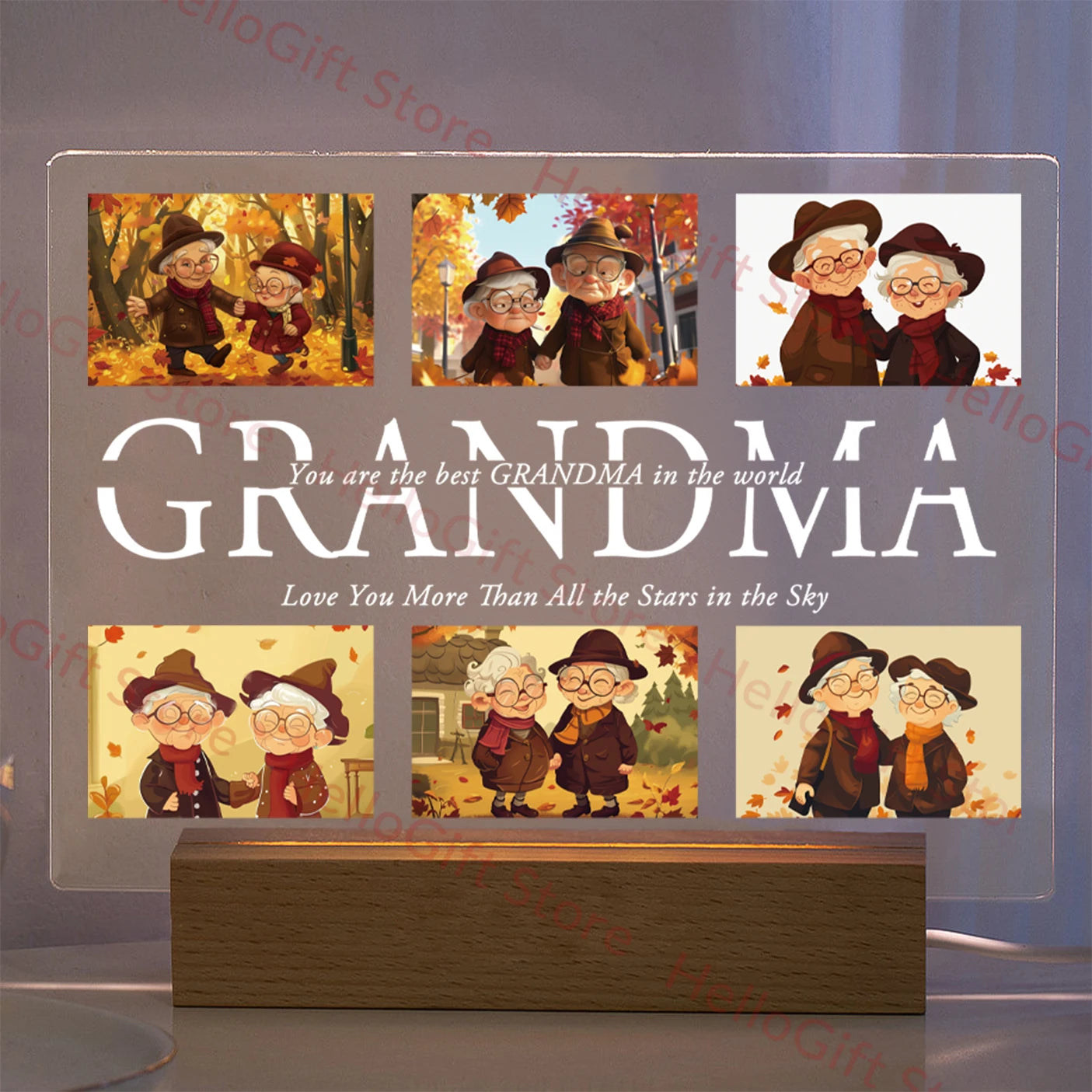 Personalized Custom Photo Text 3D Acrylic Lamp Customized Bedroom Night Light for MOM DAD LOVE Family Birthday