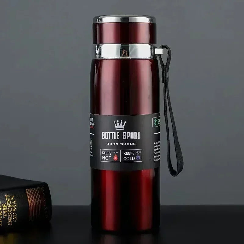 1L Stainless Steel Thermal Water Bottle – Hot & Cold Thermos for Coffee, Tea, or Travel