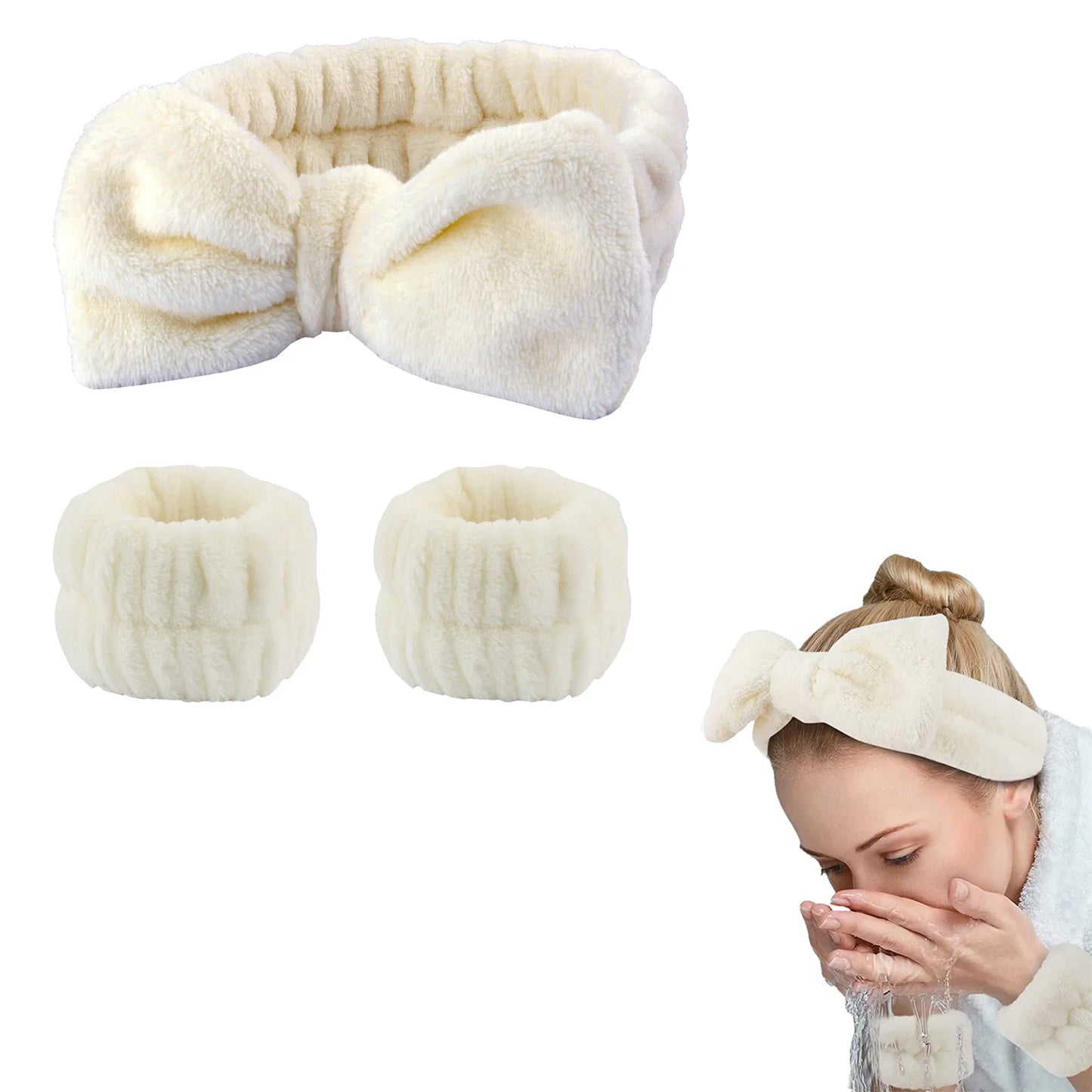 Face Wash Wristband Headband Set