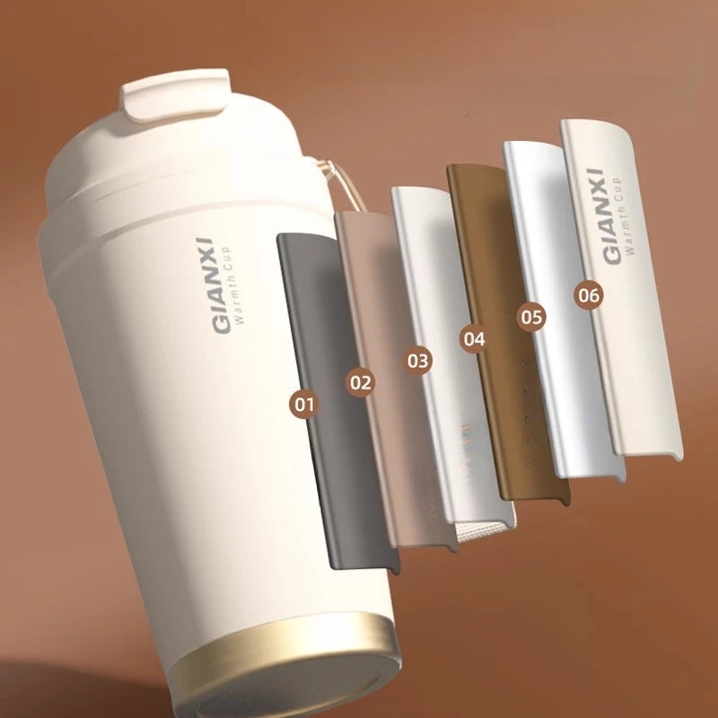GIANXI Stainless Steel Coffee Thermos Cup Retro Woven Lanyard Portable Heavy Caliber Easy To Clean Coffee Cold Cup Coffee Cup