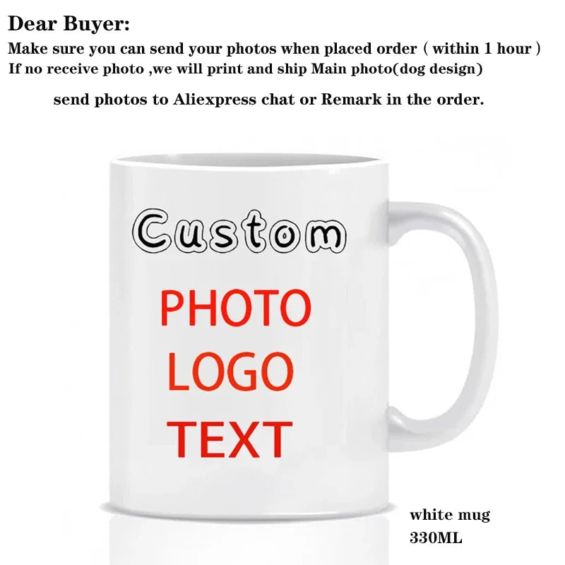 Custom Photo & Name Coffee Mug – Personalized Text, Pet, Family, or Couple Gift Tea Cup