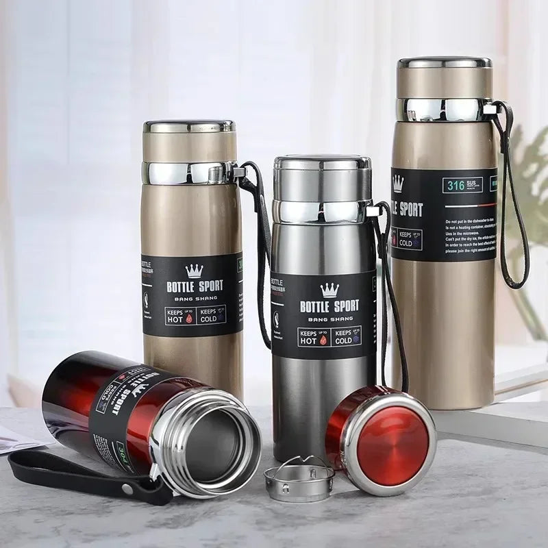 1L Stainless Steel Thermal Water Bottle – Hot & Cold Thermos for Coffee, Tea, or Travel