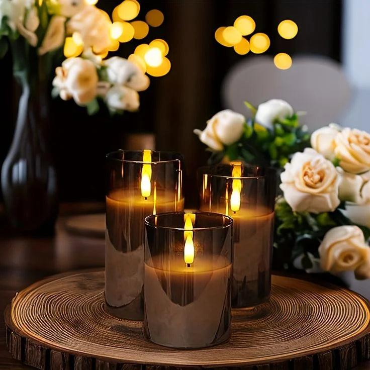 3PACK Flameless Candles Operated with Timer, Remote Control,Flickering LED Candle Battery Powered, Gift or Home Decoration