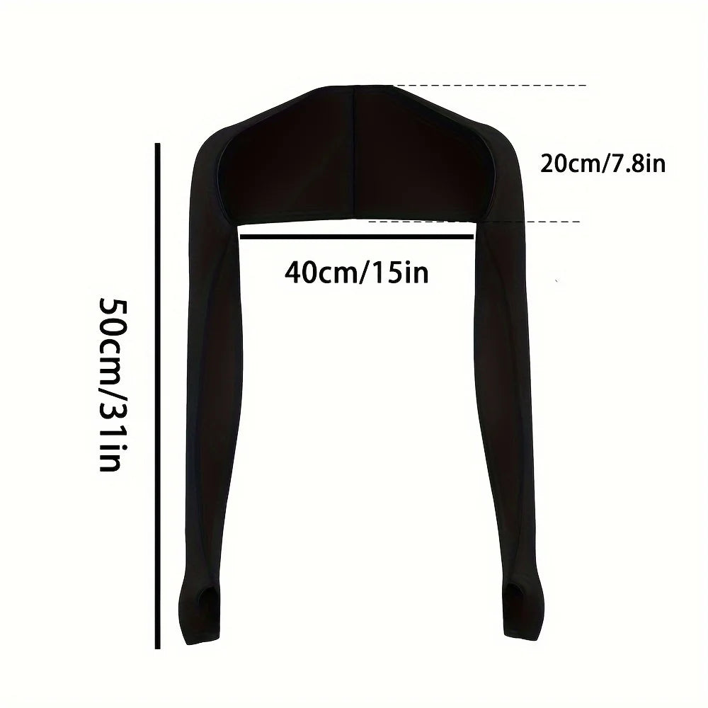 Women's Sports Sun Protection Shawl Thin Style Shoulder Length Women's Sports Sleeve Perfect For Outdoor Golf, Running, Cycling