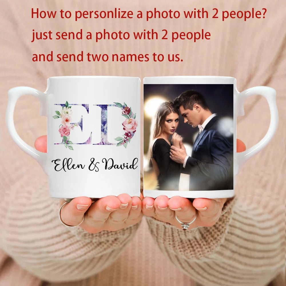 Personalized Photo & Name Mug – Custom Text White Ceramic Coffee Cup | Mother’s Day & Wedding Gift