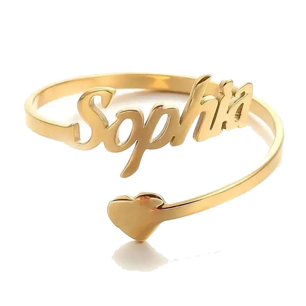 Customized Name Love Ring Personalized Stainless Steel Heart Couple Ring Women Jewelry Valentine's Day Gift Anillos Mujer