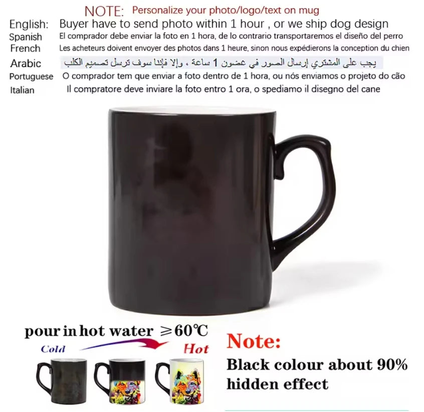 Custom Magic Color-Changing Ceramic Mug – Personalized Photo/Text Heat Reveal Cup | Gift for Dad, Family, Valentine’s Day
