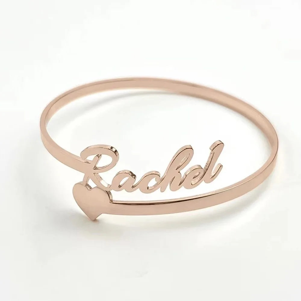 Customized Name Love Ring Personalized Stainless Steel Heart Couple Ring Women Jewelry Valentine's Day Gift Anillos Mujer