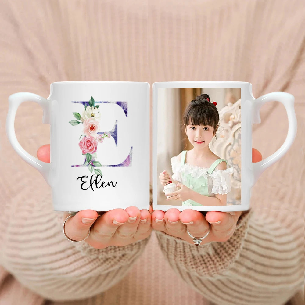 Personalized Photo & Name Mug – Custom Text White Ceramic Coffee Cup | Mother’s Day & Wedding Gift