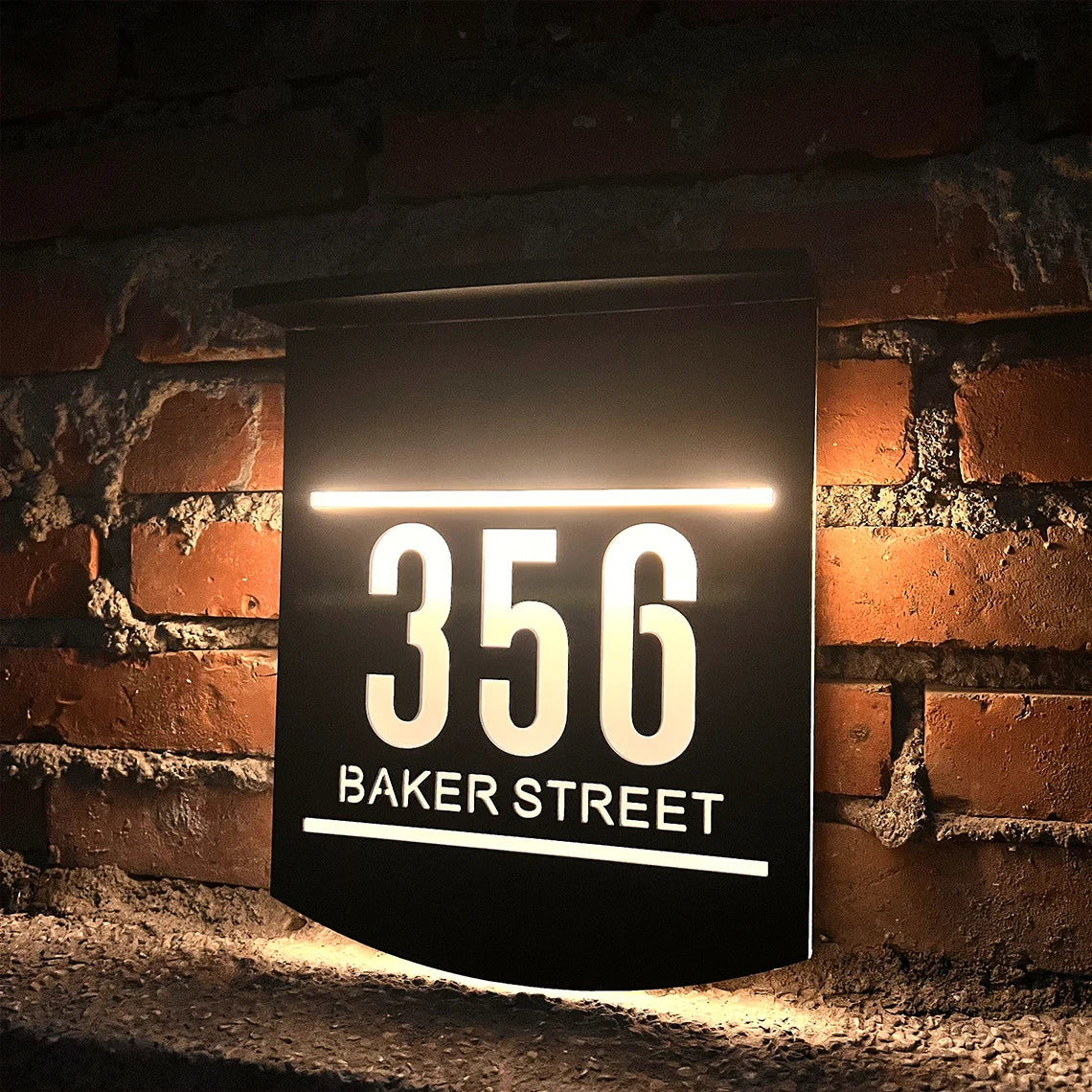 Personalized Exterior Solar House Sign Acrylic Plaque Led Customized Address Plaque Outdoor Street Name Solar House Number Sign