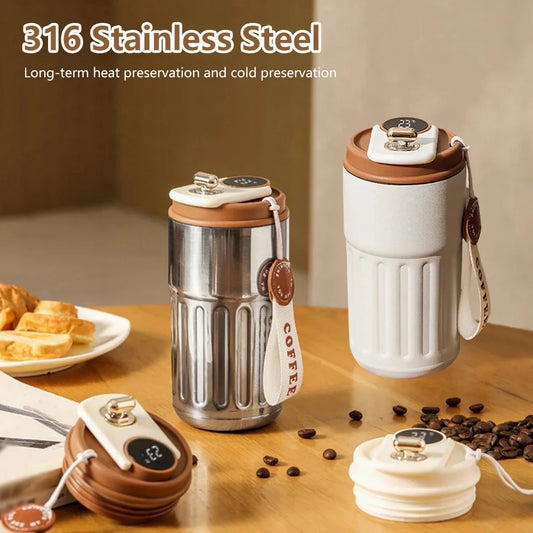 Smart Thermos Bottle LED Temperature Display Coffee Cup 316 Stainless Steel Tumbler Mug Portable Vacuum Flask