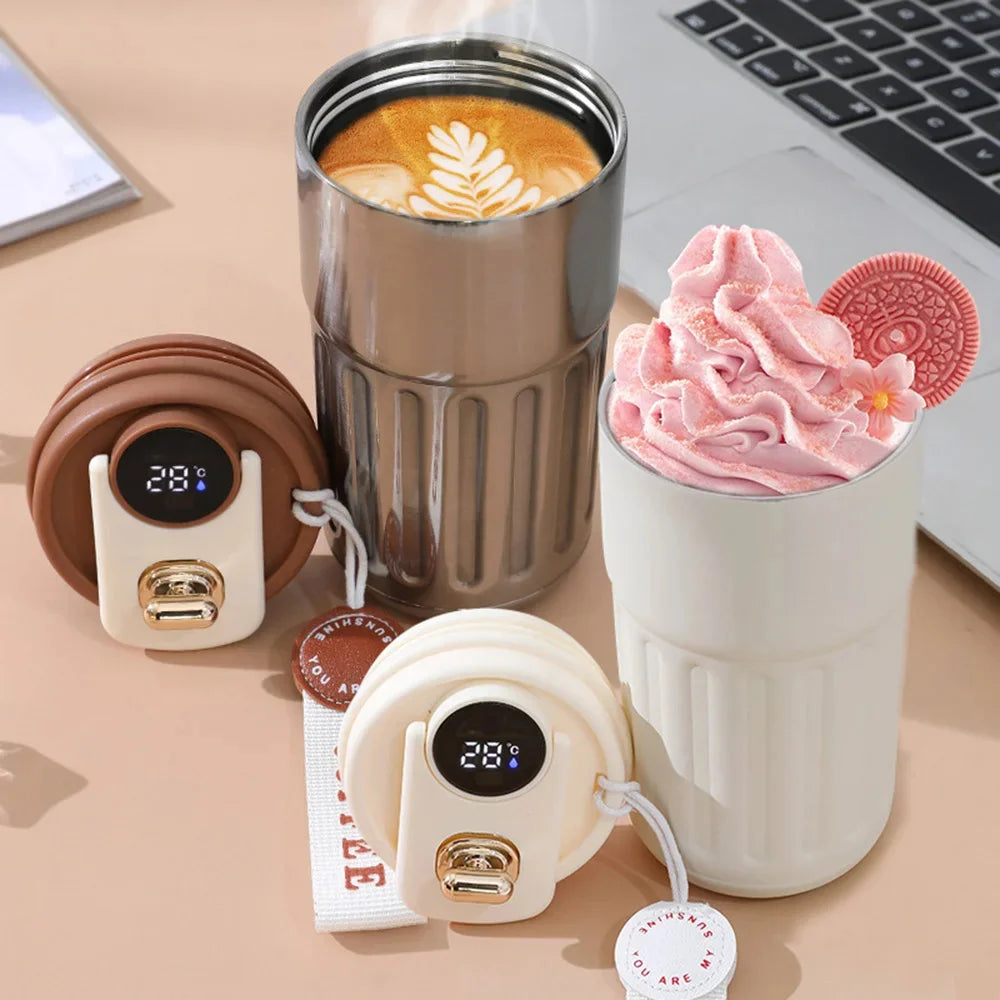 Smart Thermos Bottle LED Temperature Display Coffee Cup 316 Stainless Steel Tumbler Mug Portable Vacuum Flask