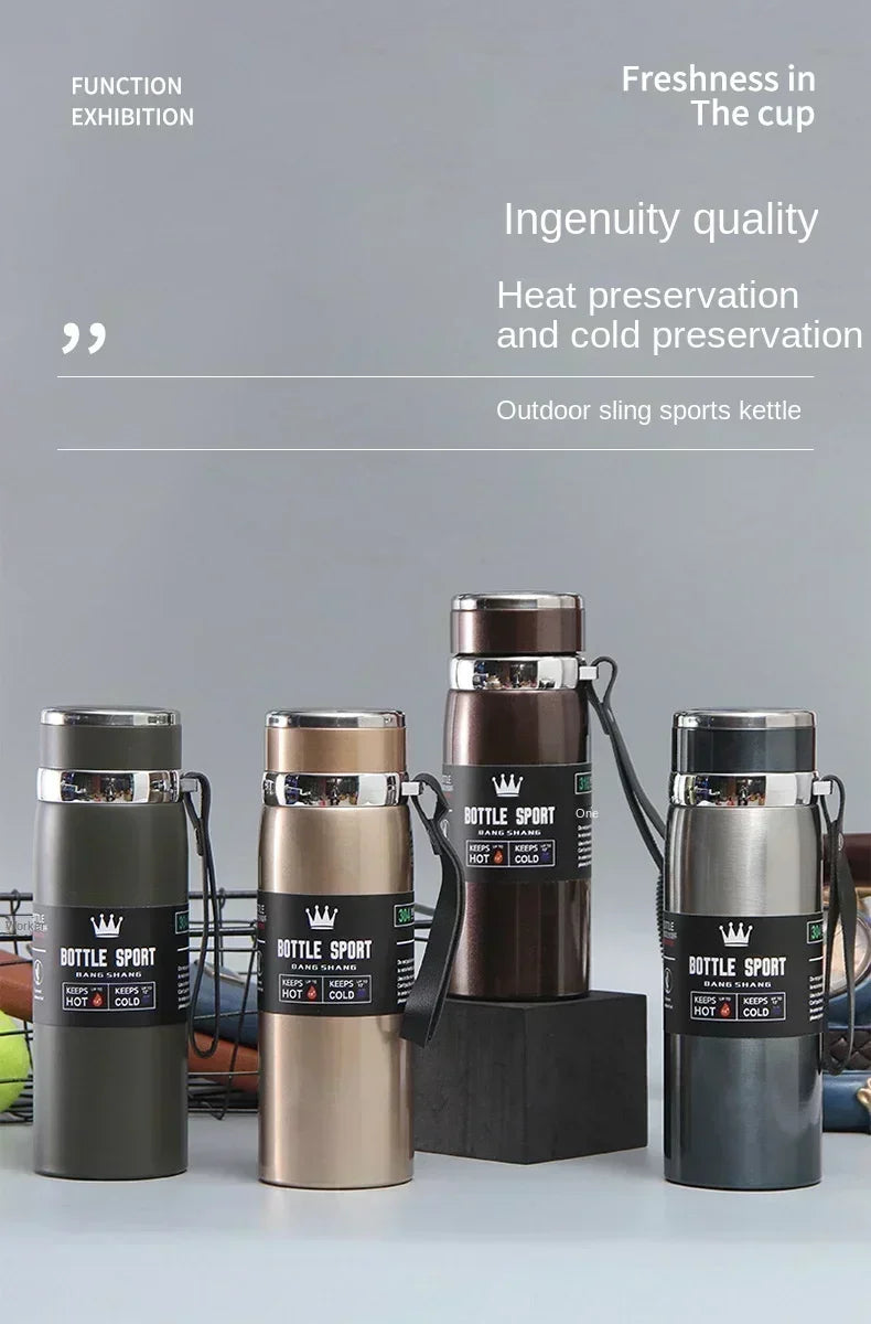 1L Stainless Steel Thermal Water Bottle – Hot & Cold Thermos for Coffee, Tea, or Travel