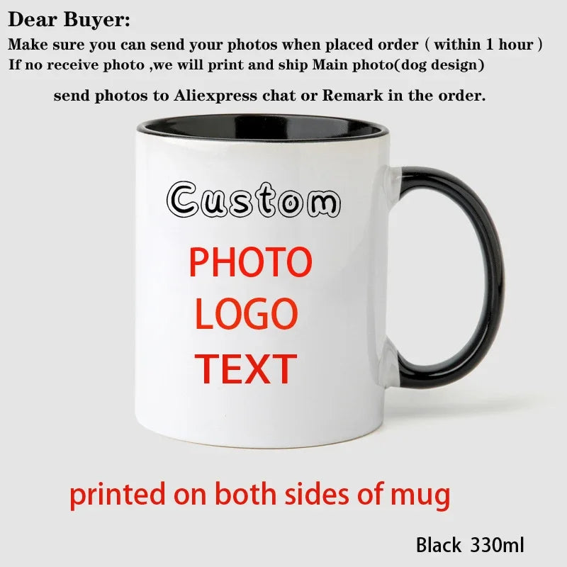 Custom Photo & Name Coffee Mug – Personalized Text, Pet, Family, or Couple Gift Tea Cup